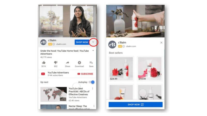 youtube Shoppable products